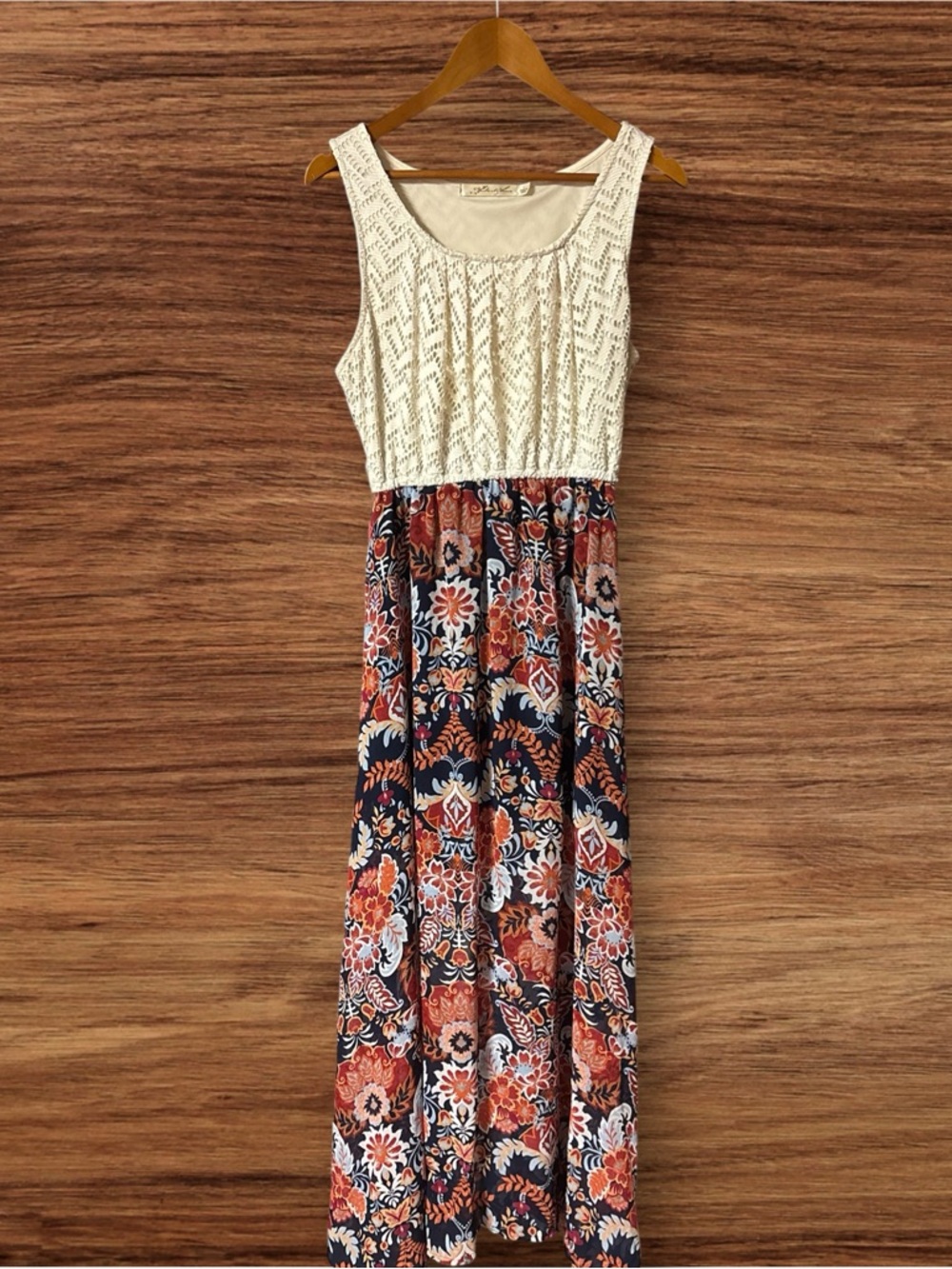 Liberty Love Sleeveless Fully Lined Maxi Dress With Floral & Multi-Colored Print